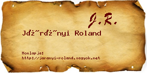 Járányi Roland névjegykártya