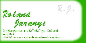 roland jaranyi business card